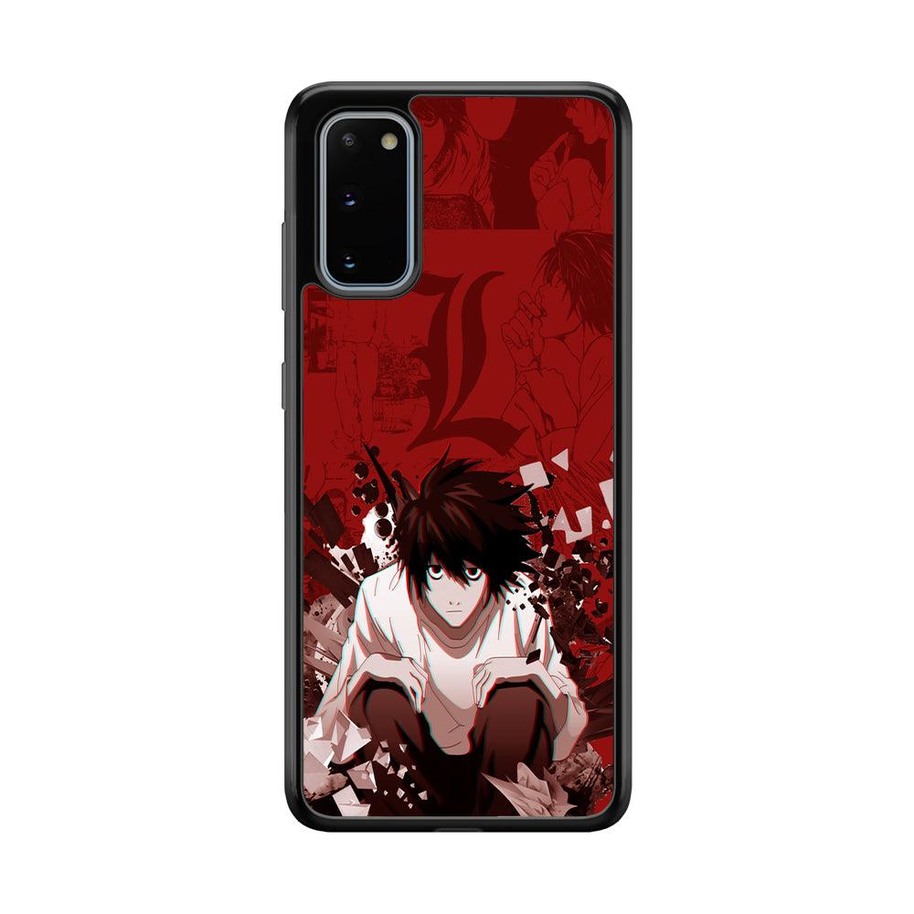 Death Note Stare of L Samsung Galaxy S20 Case-Rubber Black (2D Case)-Oxvistore