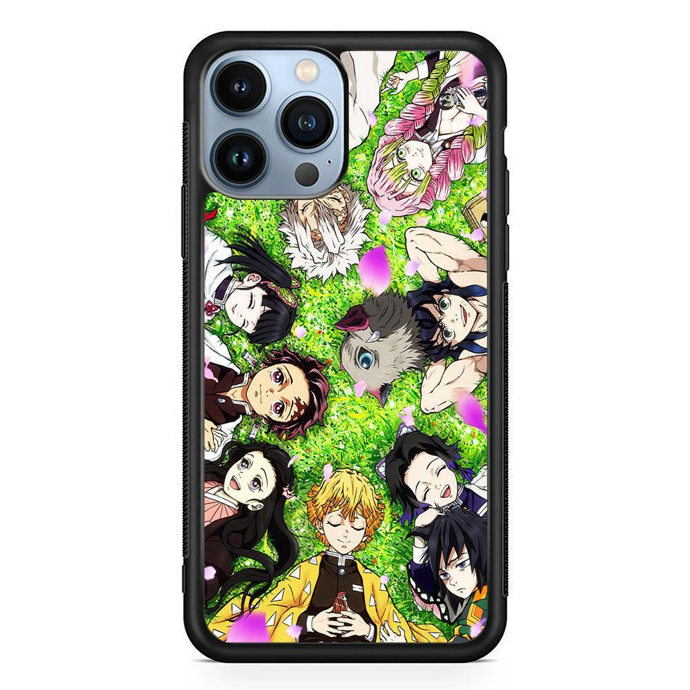Demon Slayer All Characters 2D Rubber Phone Case-Black-Oxvistore