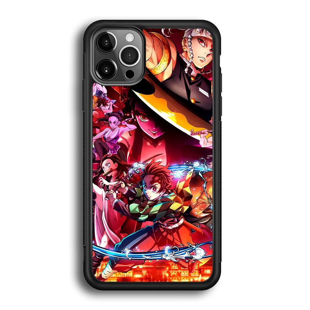 Demon Slayer Blades of Liberty iPhone 12 Pro Case-Rubber Black (2D Case)-Oxvistore