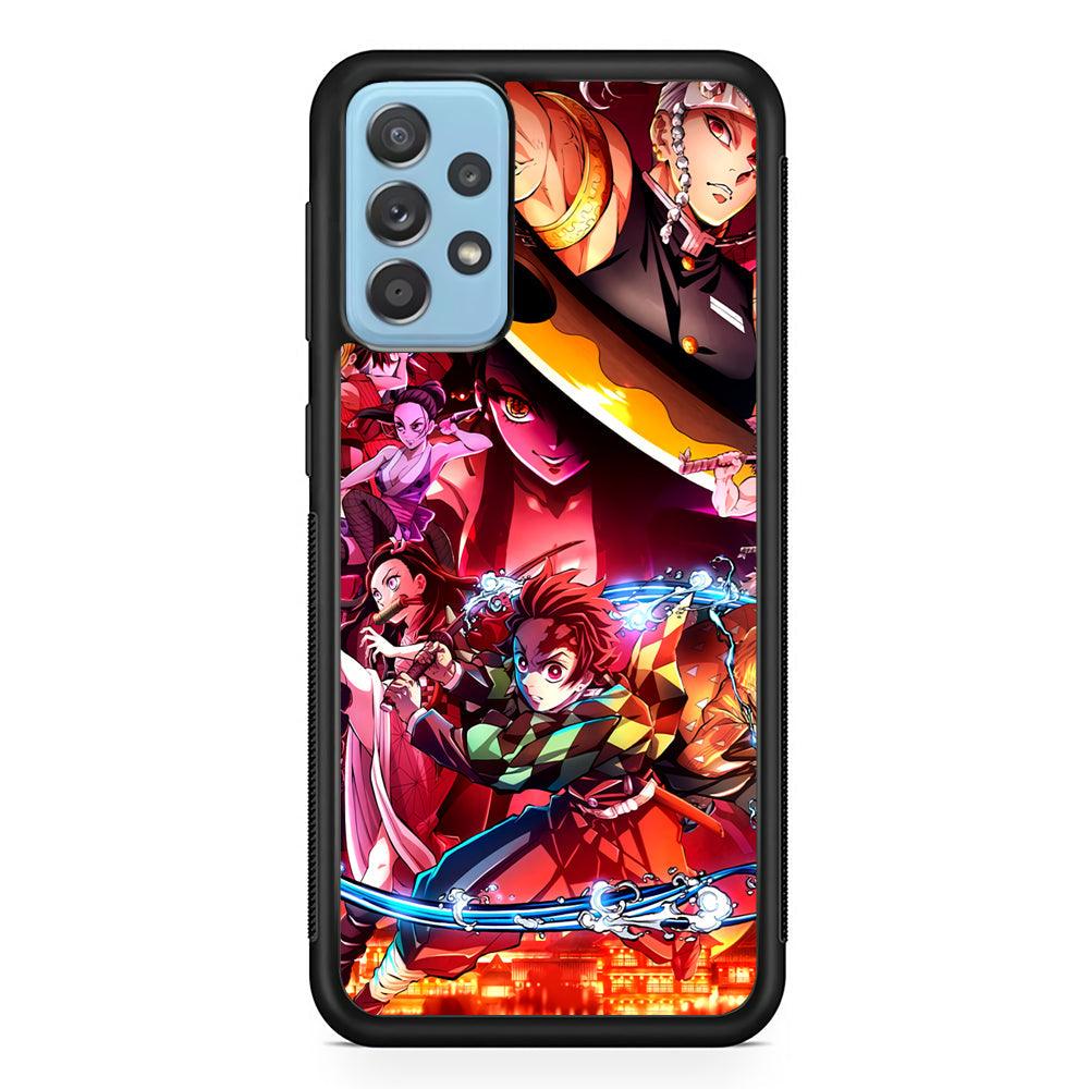Demon Slayer Blades of Liberty Samsung Galaxy A72 Case-Rubber Black (2D Case)-Oxvistore