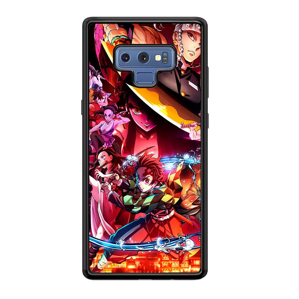 Demon Slayer Blades of Liberty Samsung Galaxy Note 9 Case-Rubber Black (2D Case)-Oxvistore