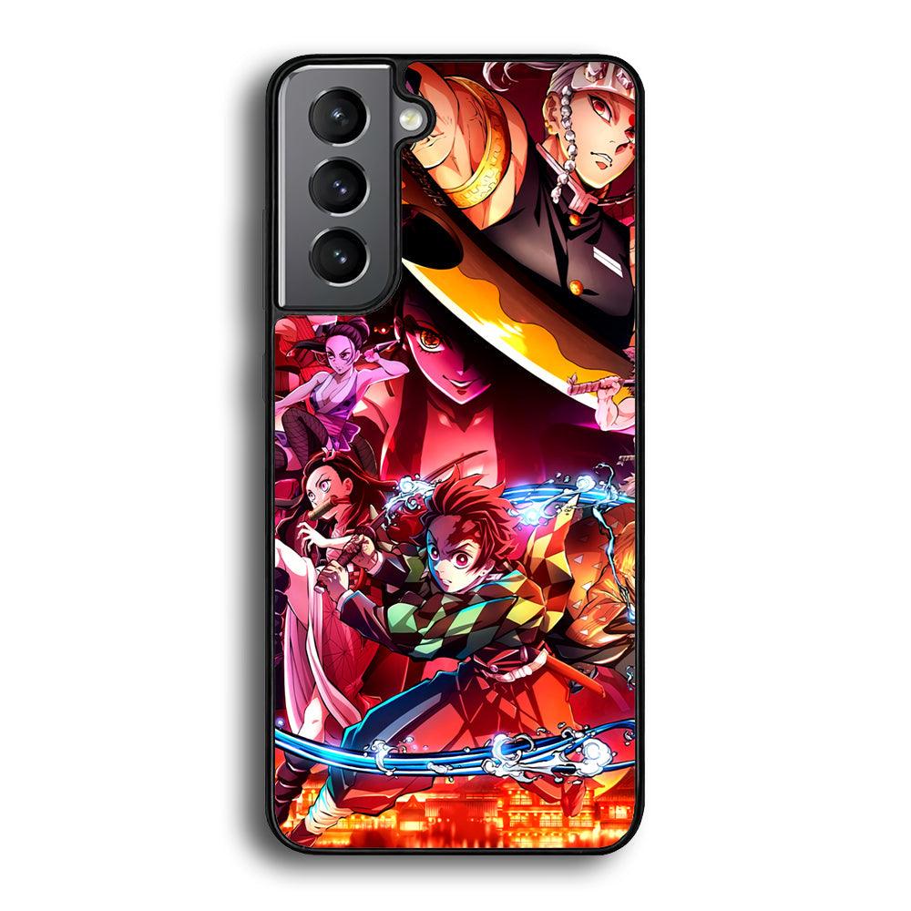 Demon Slayer Blades of Liberty Samsung Galaxy S21 Plus Case-Rubber Black (2D Case)-Oxvistore