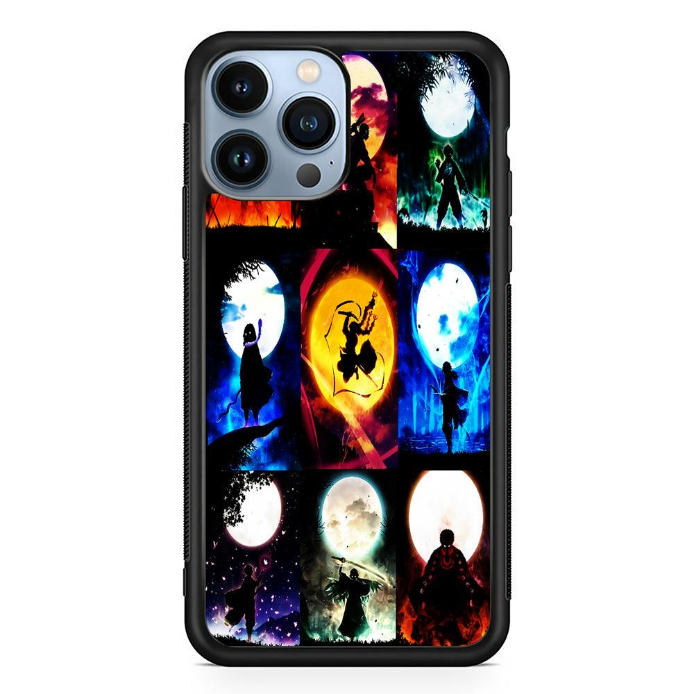 Demon Slayer Character Collage 2D Rubber Phone Case-Black-Oxvistore