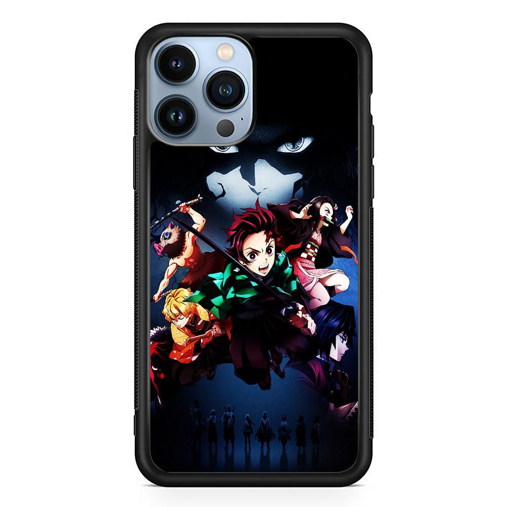 Demon Slayer Epic Adventure 2D Rubber Phone Case-Black-Oxvistore