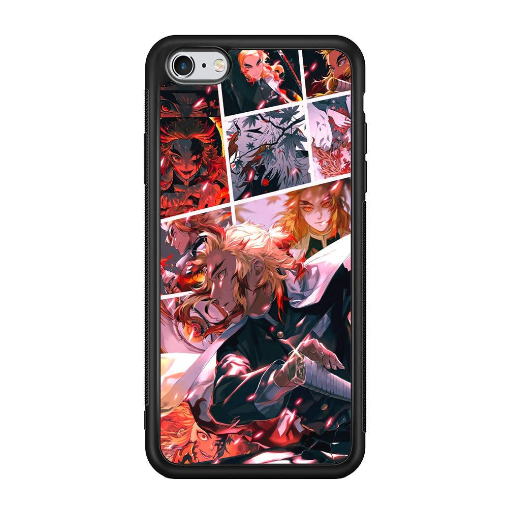 Demon Slayer Spirit of Rengoku iPhone 6 Plus | 6s Plus Case-Rubber Black (2D Case)-Oxvistore