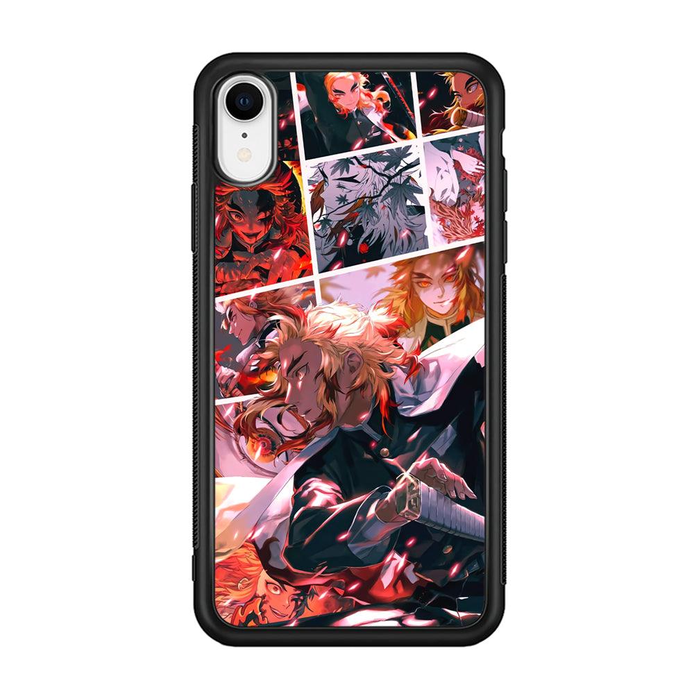 Demon Slayer Spirit of Rengoku iPhone XR Case-Rubber Black (2D Case)-Oxvistore