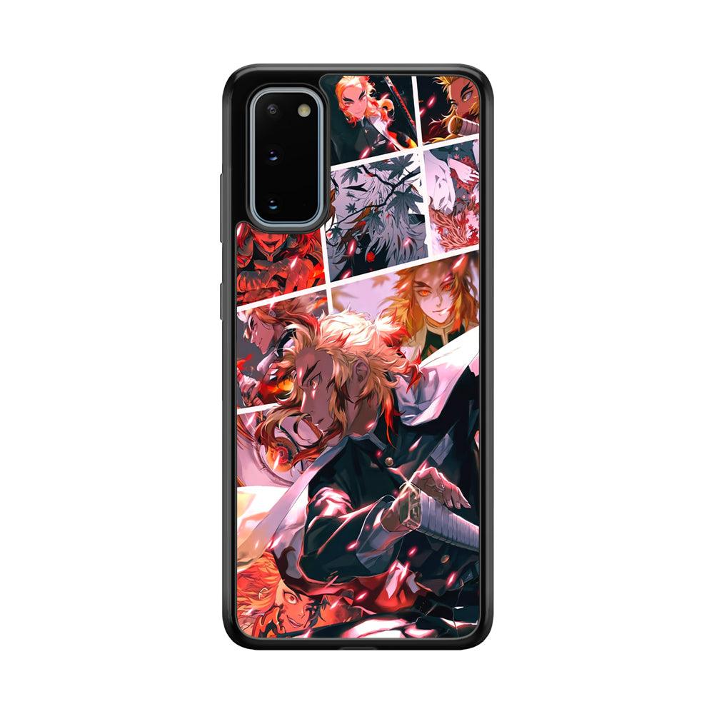 Demon Slayer Spirit of Rengoku Samsung Galaxy S20 Case-Rubber Black (2D Case)-Oxvistore