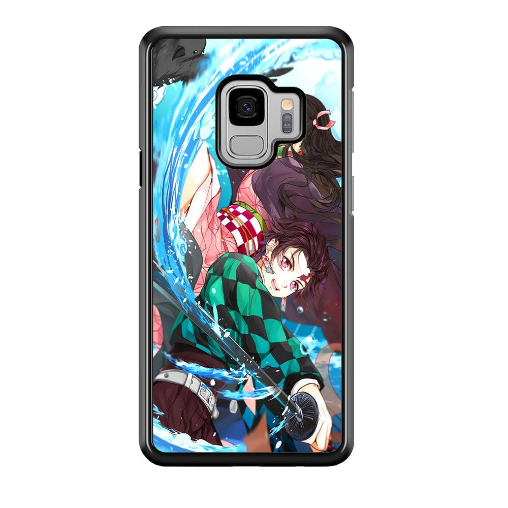 Demon Slayer The Siblings Samsung Galaxy S9 Case-Rubber Black (2D Case)-Oxvistore