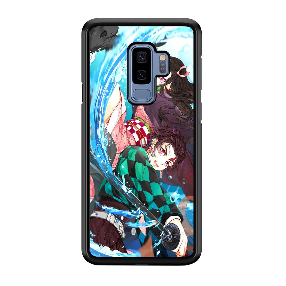 Demon Slayer The Siblings Samsung Galaxy S9 Plus Case-Rubber Black (2D Case)-Oxvistore