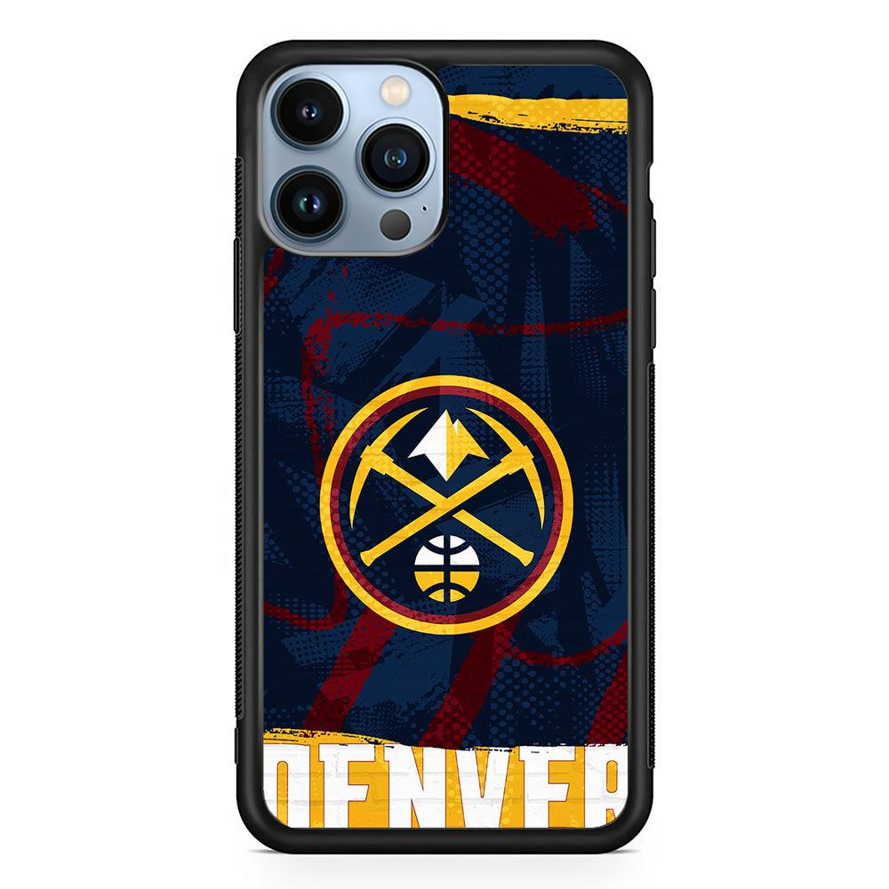 Denver Nuggets Pattern 2D Rubber Phone Case-Black-Oxvistore