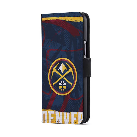 Denver Nuggets Pattern Flip Wallet Phone Case-Oxvistore