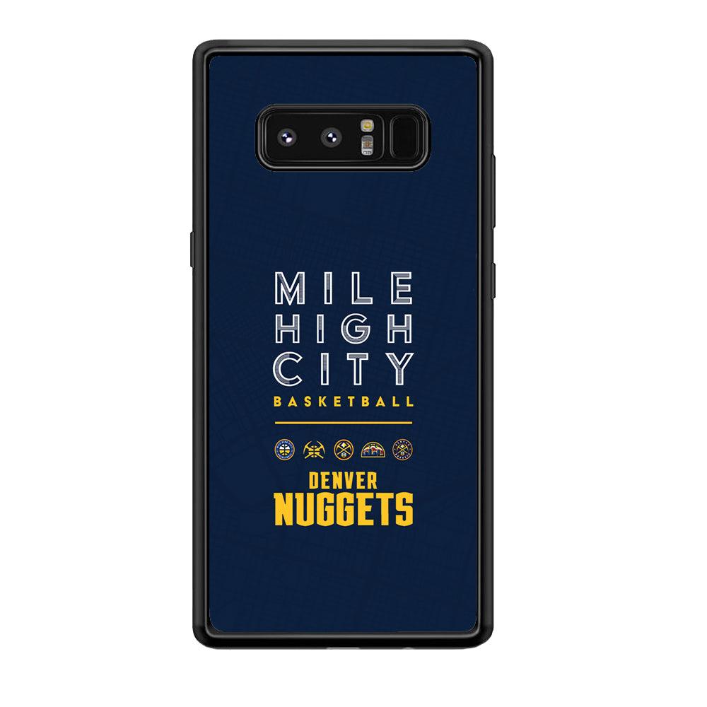 Denver Nuggets The Mile High City Samsung Galaxy Note 8 Case-Rubber Black (2D Case)-Oxvistore