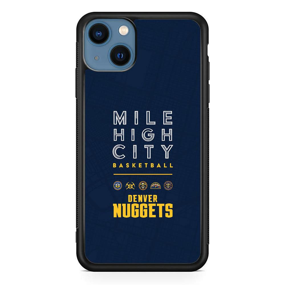 Denver Nuggets The Mile High City iPhone 14 Case-Rubber Black (2D Case)-Oxvistore