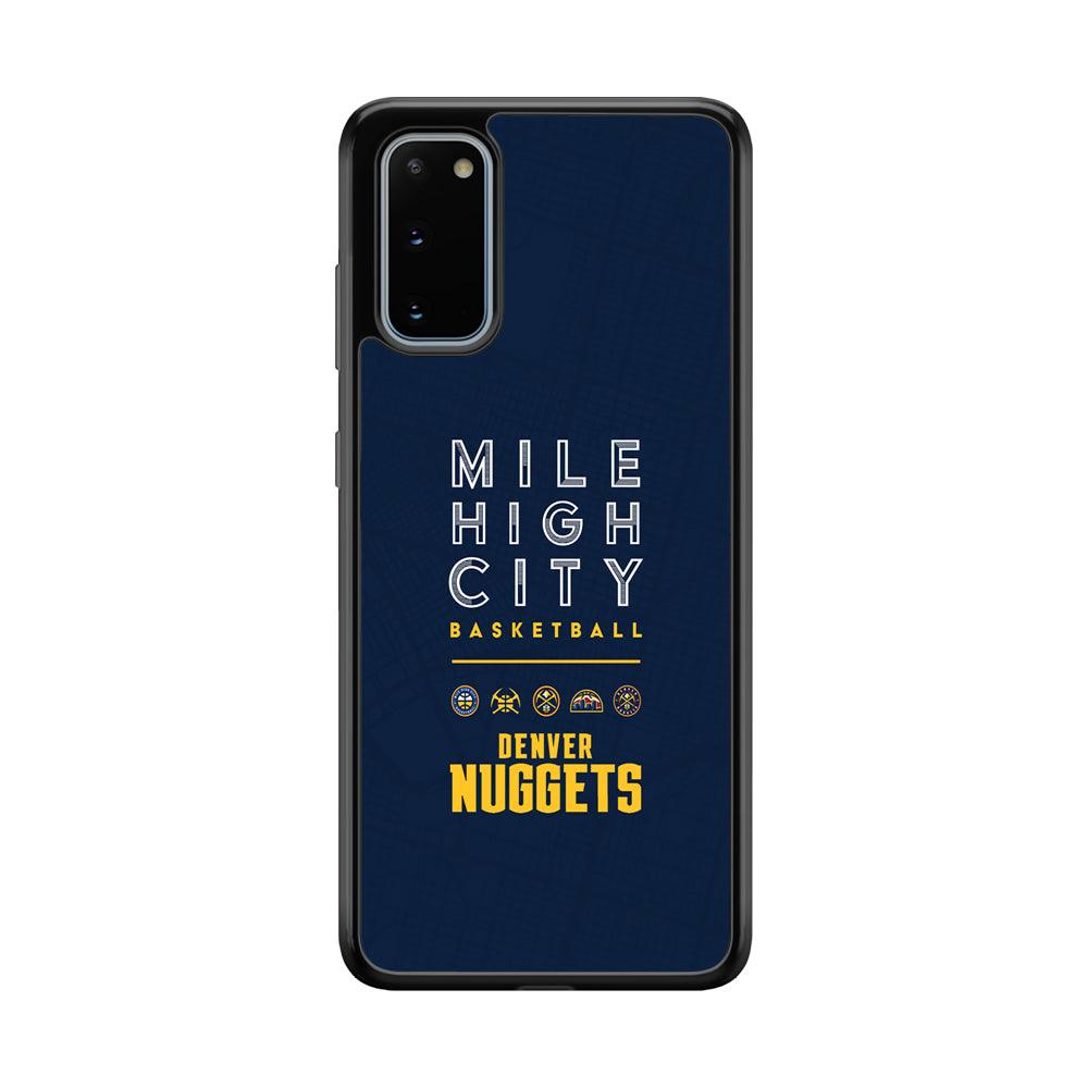 Denver Nuggets The Mile High City Samsung Galaxy S20 Case-Rubber Black (2D Case)-Oxvistore