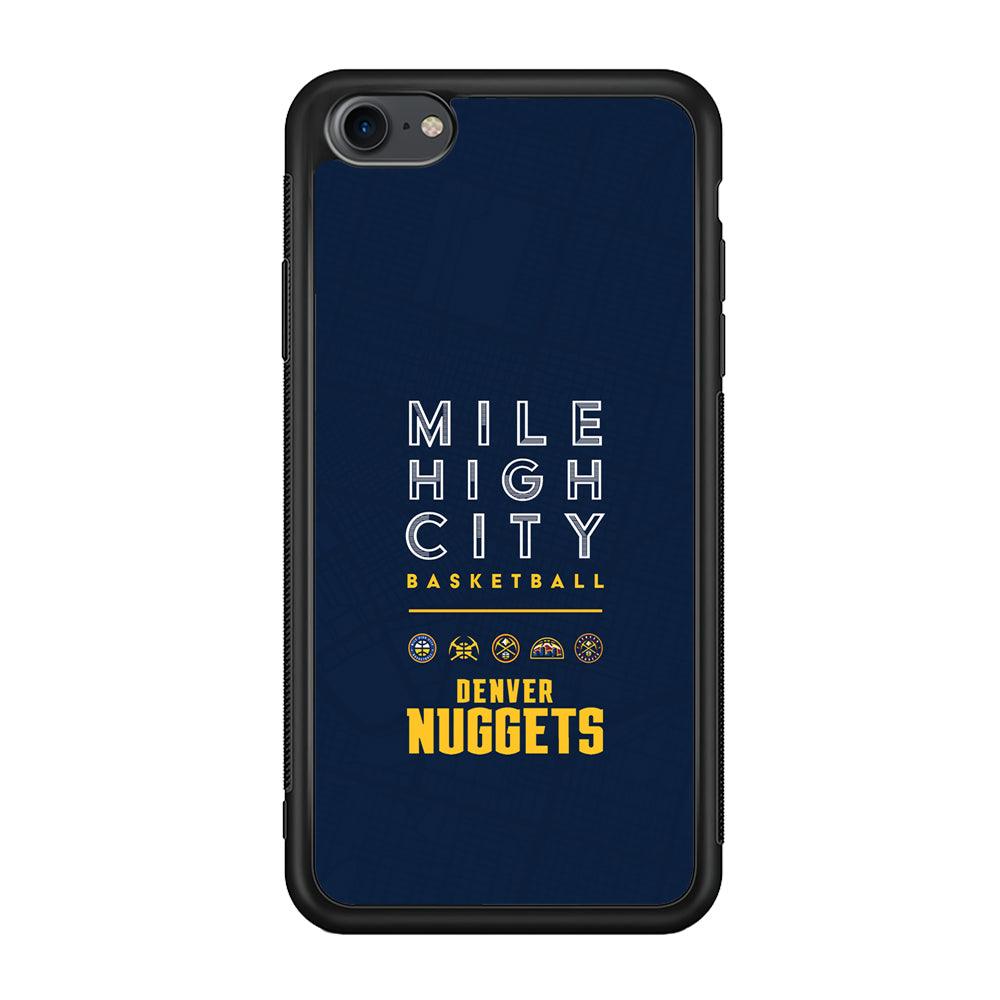 Denver Nuggets The Mile High City iPhone 8 Case-Rubber Black (2D Case)-Oxvistore