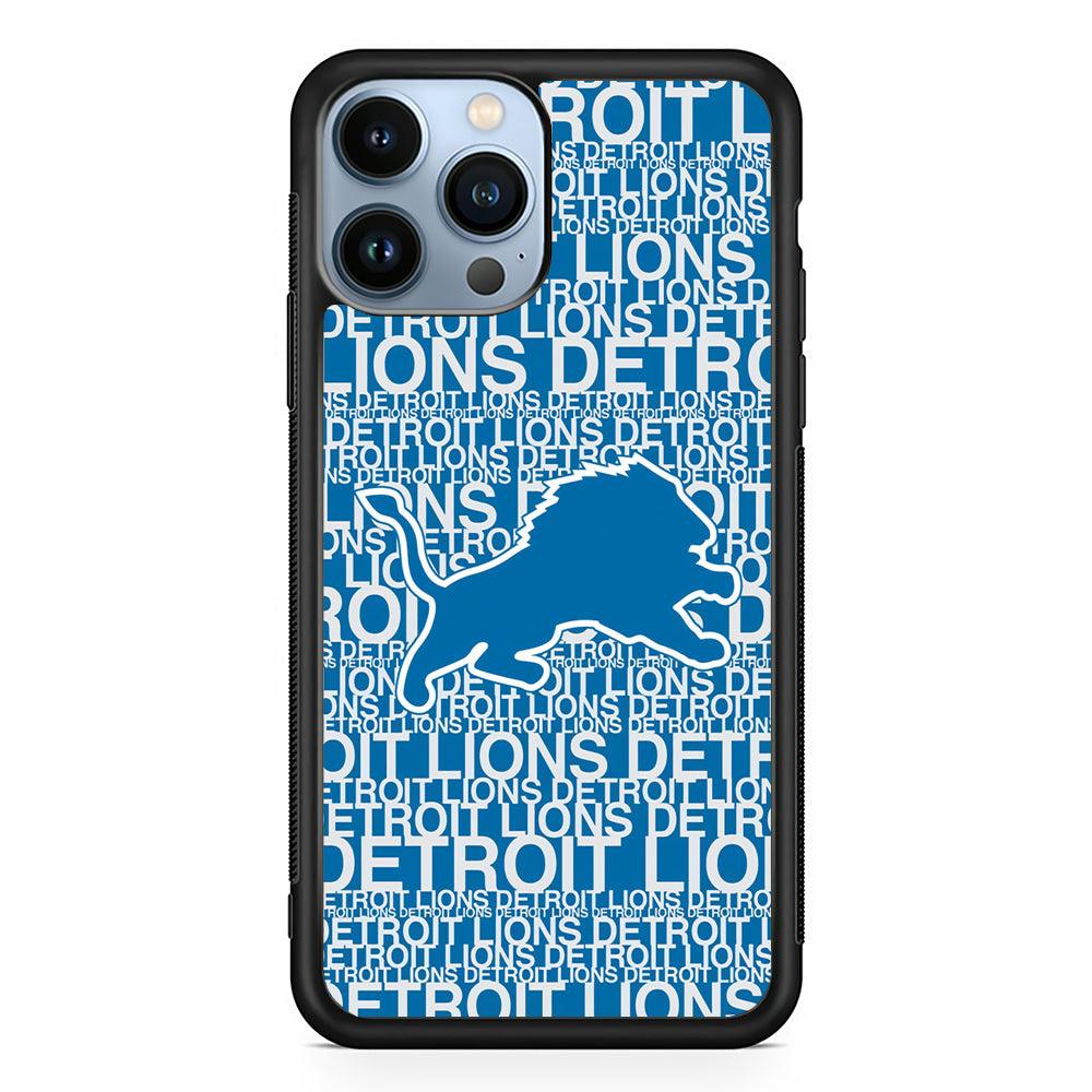 Detroit Lions Pattern 2D Rubber Phone Case-Black-Oxvistore