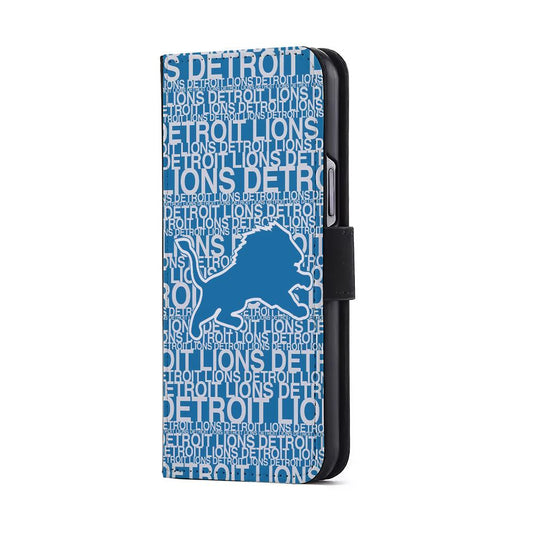 Detroit Lions Pattern Flip Wallet Phone Case-Oxvistore