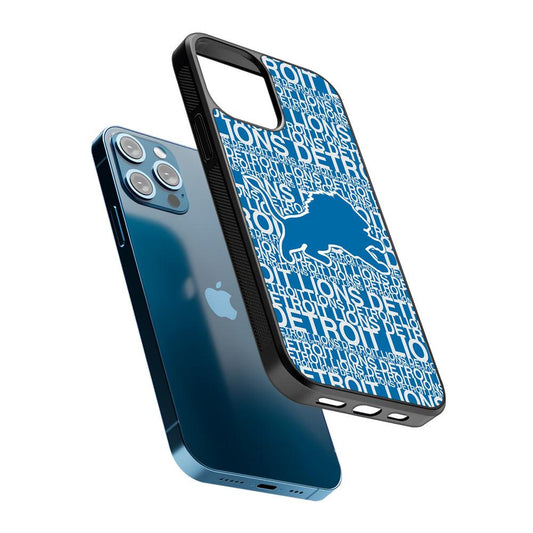Detroit Lions Pattern 2D Rubber Phone Case-Oxvistore