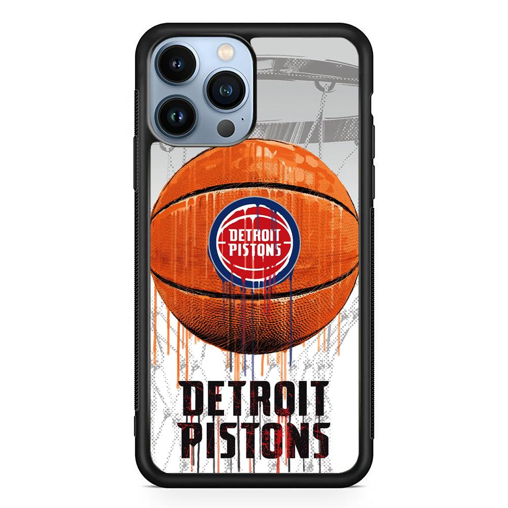 Detroit Pistons Ball 2D Rubber Phone Case-Black-Oxvistore