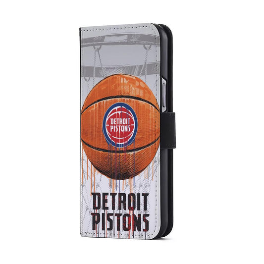 Detroit Pistons Ball Flip Wallet Phone Case-Oxvistore