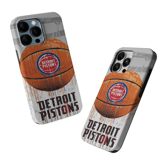 Detroit Pistons Ball 2 in 1 Tough Phone Case-Oxvistore