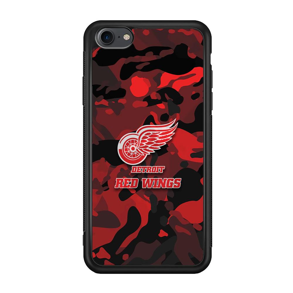 Detroit Red Wings Brave in Hand iPhone 8 Case-Rubber Black (2D Case)-Oxvistore