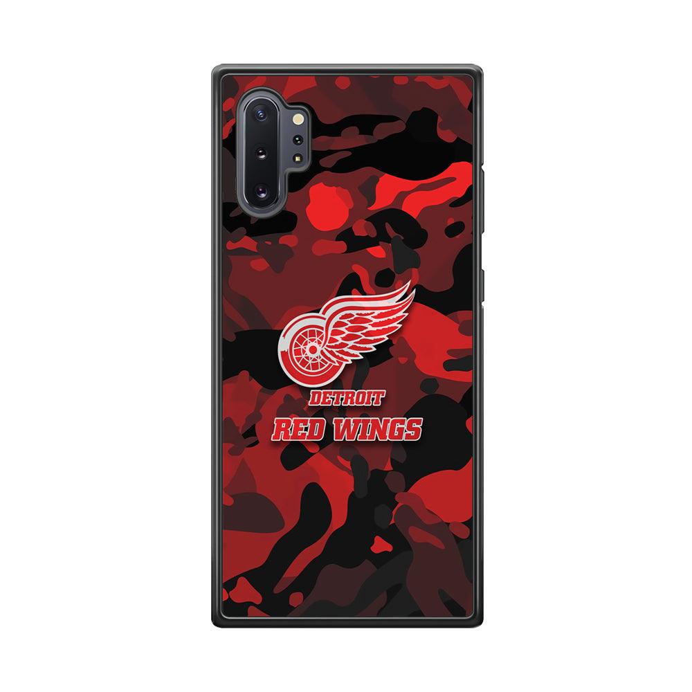 Detroit Red Wings Brave in Hand Samsung Galaxy Note 10 Plus Case-Rubber Black (2D Case)-Oxvistore