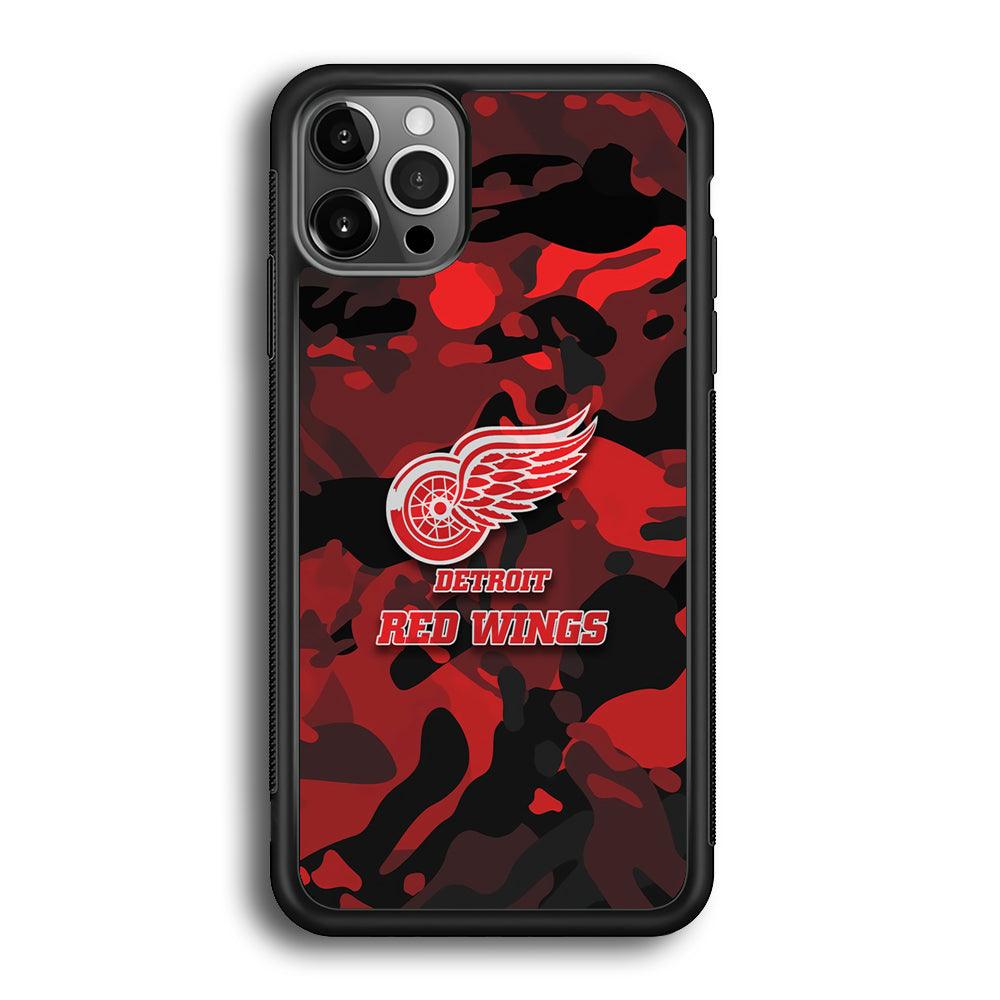 Detroit Red Wings Brave in Hand iPhone 12 Pro Max Case-Rubber Black (2D Case)-Oxvistore