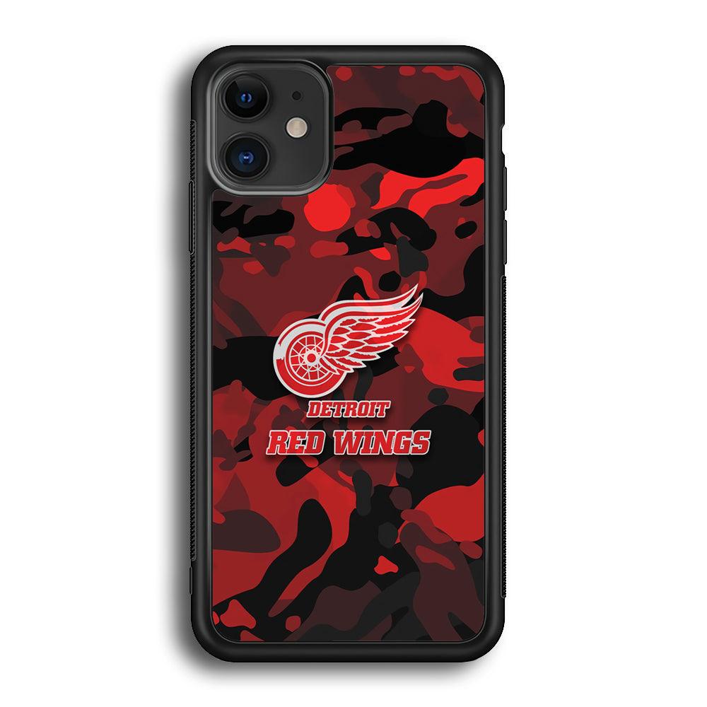 Detroit Red Wings Brave in Hand iPhone 12 Case-Rubber Black (2D Case)-Oxvistore