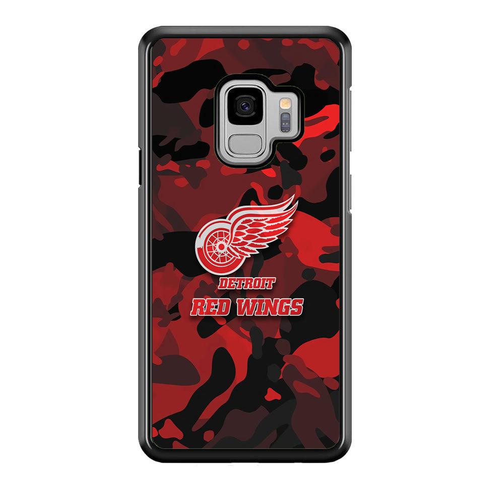 Detroit Red Wings Brave in Hand Samsung Galaxy S9 Case-Rubber Black (2D Case)-Oxvistore