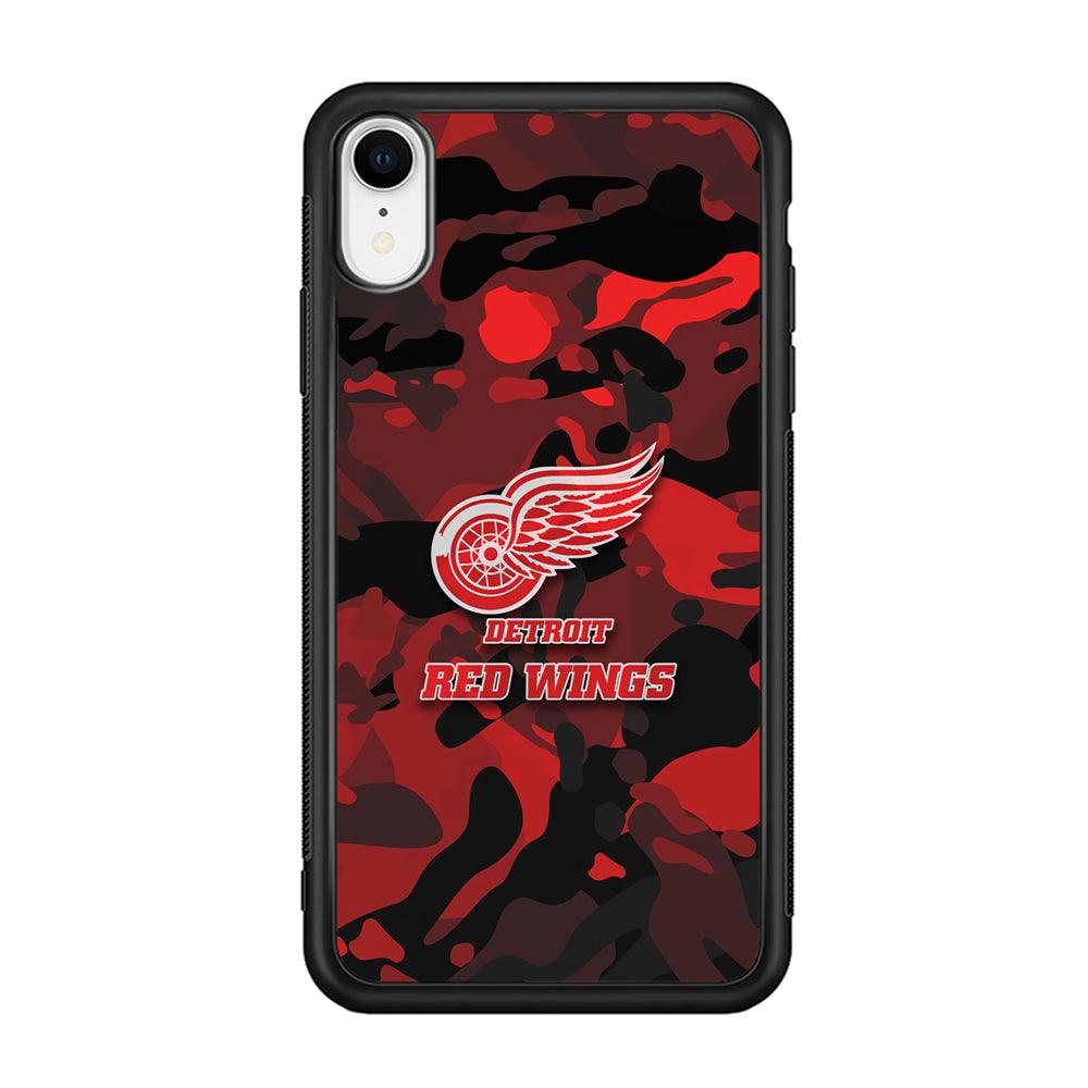 Detroit Red Wings Brave in Hand iPhone XR Case-Rubber Black (2D Case)-Oxvistore