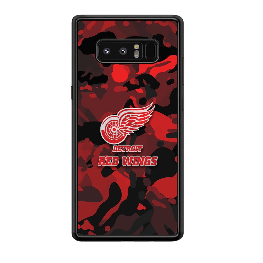 Detroit Red Wings Brave in Hand Samsung Galaxy Note 8 Case-Rubber Black (2D Case)-Oxvistore