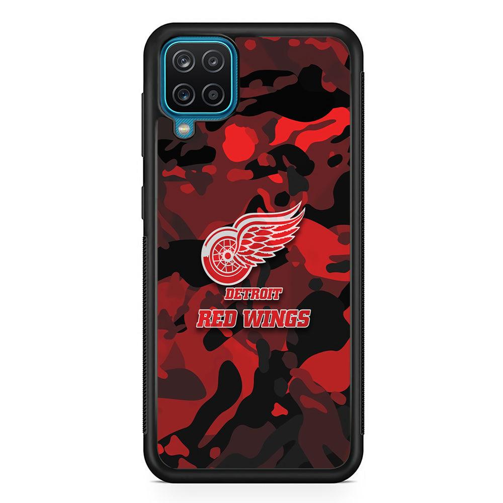 Detroit Red Wings Brave in Hand Samsung Galaxy A12 Case-Rubber Black (2D Case)-Oxvistore