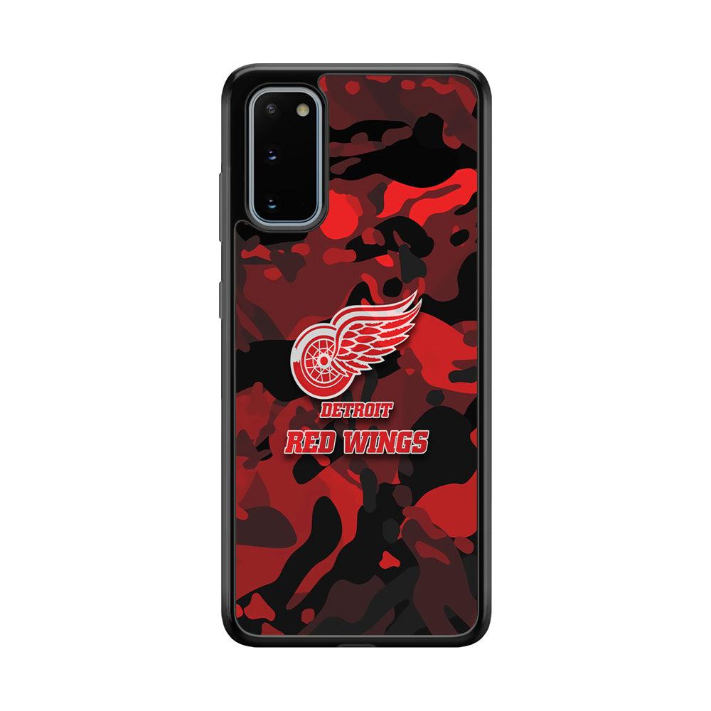 Detroit Red Wings Brave in Hand Samsung Galaxy S20 Case-Rubber Black (2D Case)-Oxvistore