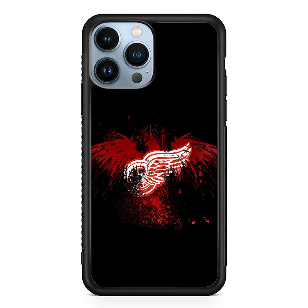Detroit Red Wings Eagle 2D Rubber Phone Case-Black-Oxvistore