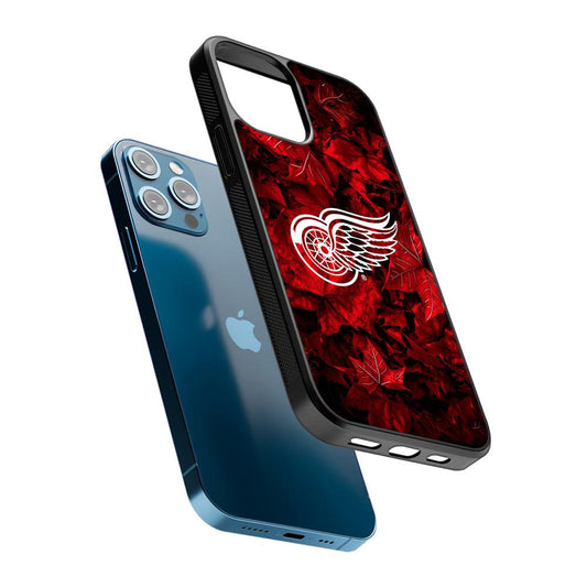 Detroit Red Wings Maple Leaves 2D Rubber Phone Case-Oxvistore