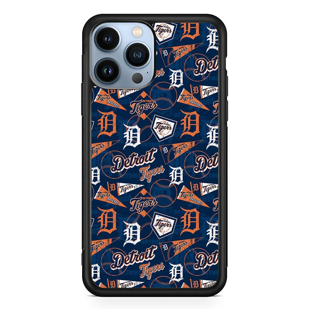Detroit Tigers Pattern 2D Rubber Phone Case-Black-Oxvistore