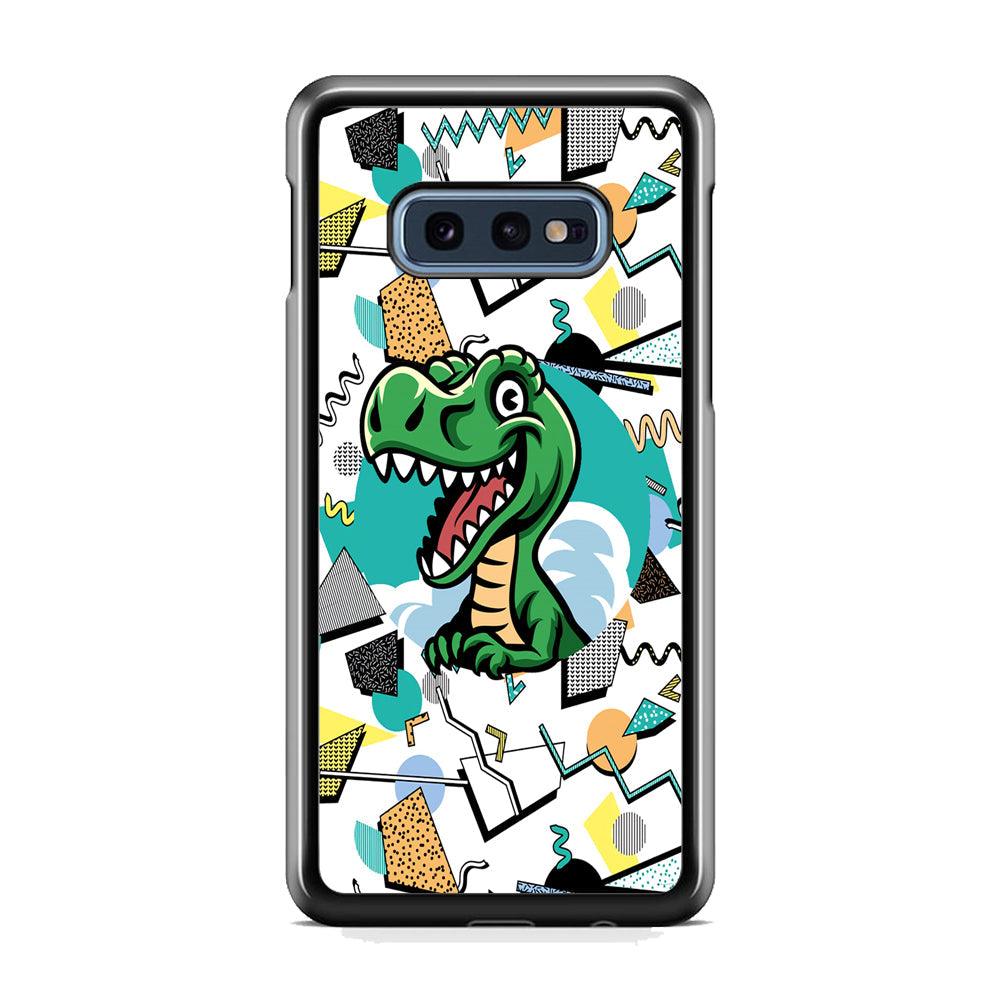 Dinosaur Collage Form of Plesure Samsung Galaxy S10E Case-Rubber Black (2D Case)-Oxvistore