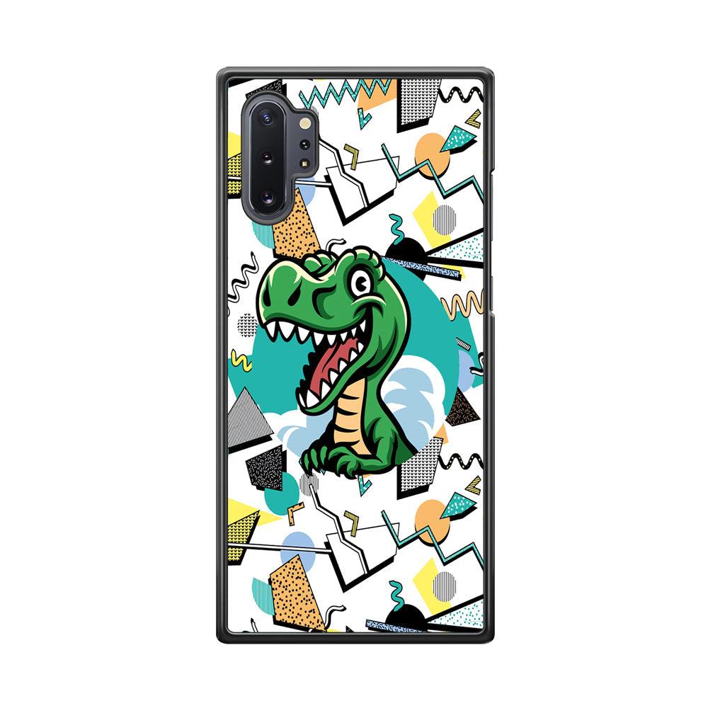 Dinosaur Collage Form of Plesure Samsung Galaxy Note 10 Plus Case-Rubber Black (2D Case)-Oxvistore