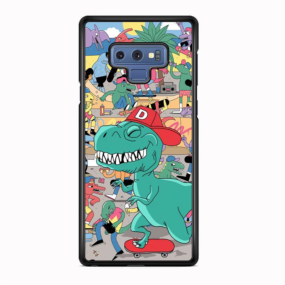 Dinosaur Park of Skating Samsung Galaxy Note 9 Case-Tempered Glass Case-Oxvistore