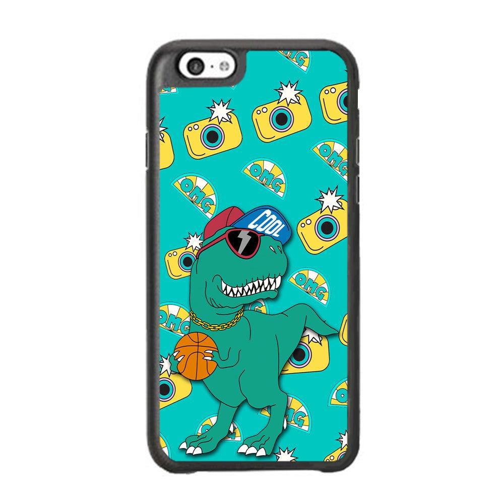 Dinosaur Star Player iPhone 6 Plus | 6s Plus Case-Rubber Black (2D Case)-Oxvistore