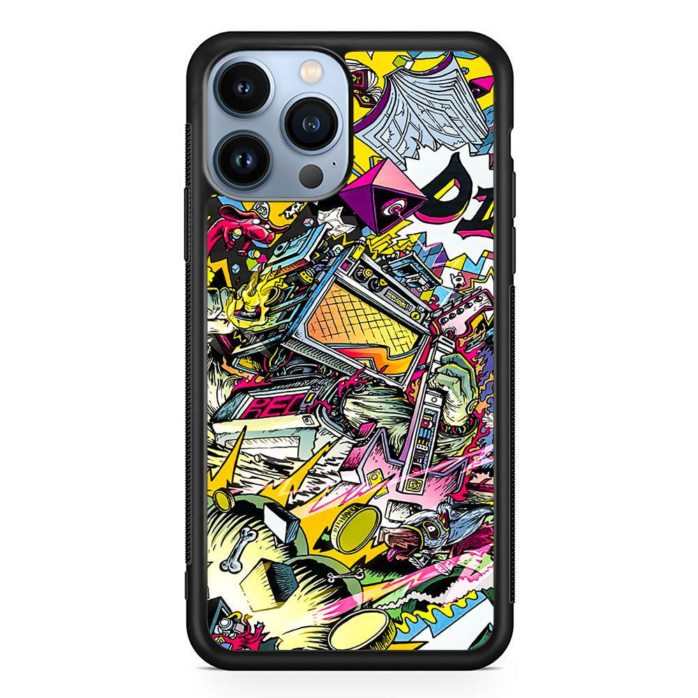 Doodle Box Toys iPhone 13 Pro Case-Rubber Black (2D Case)-Oxvistore