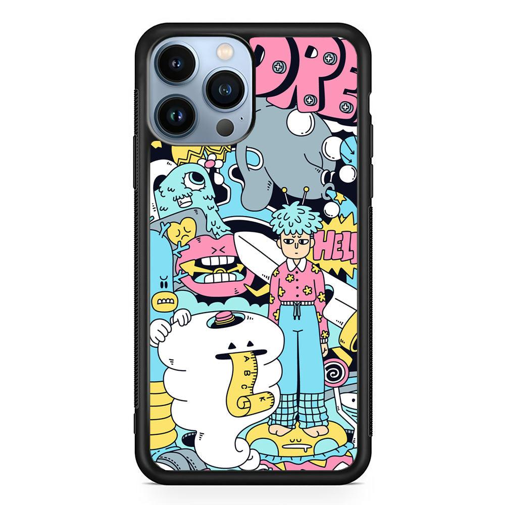 Doodle Dreams iPhone 13 Pro Case-Rubber White (2D Case)-Oxvistore