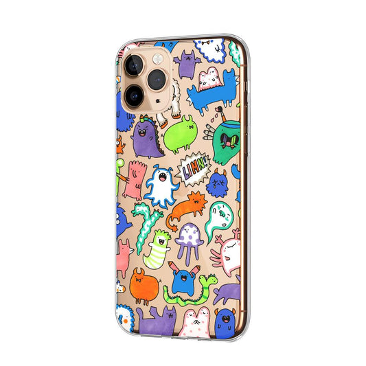 Doodle Mutation of Animals Clear Soft Case-Oxvistore