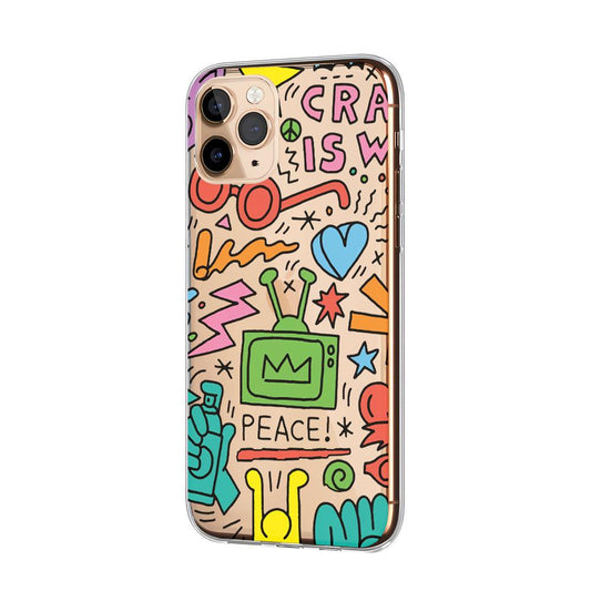Doodle Peace Campaign Clear Soft Case-Oxvistore