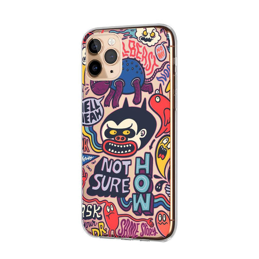 Doodle Short Words Expression Clear Soft Case-Oxvistore