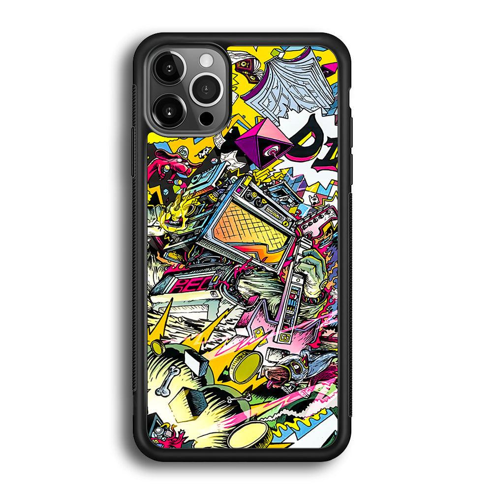 Doodle Box Toys iPhone 12 Pro Case-Rubber Black (2D Case)-Oxvistore