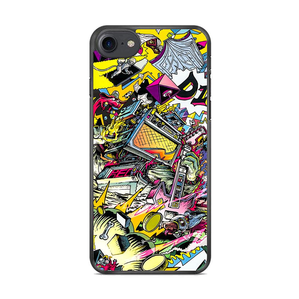 Doodle Box Toys iPhone 8 Plus Case-Rubber White (2D Case)-Oxvistore