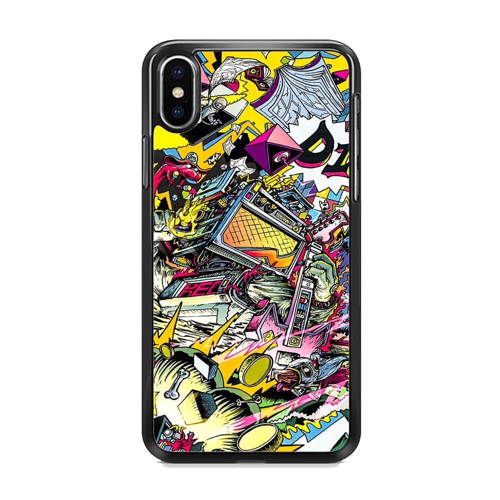 Doodle Box Toys iPhone X Case-Rubber Black (2D Case)-Oxvistore