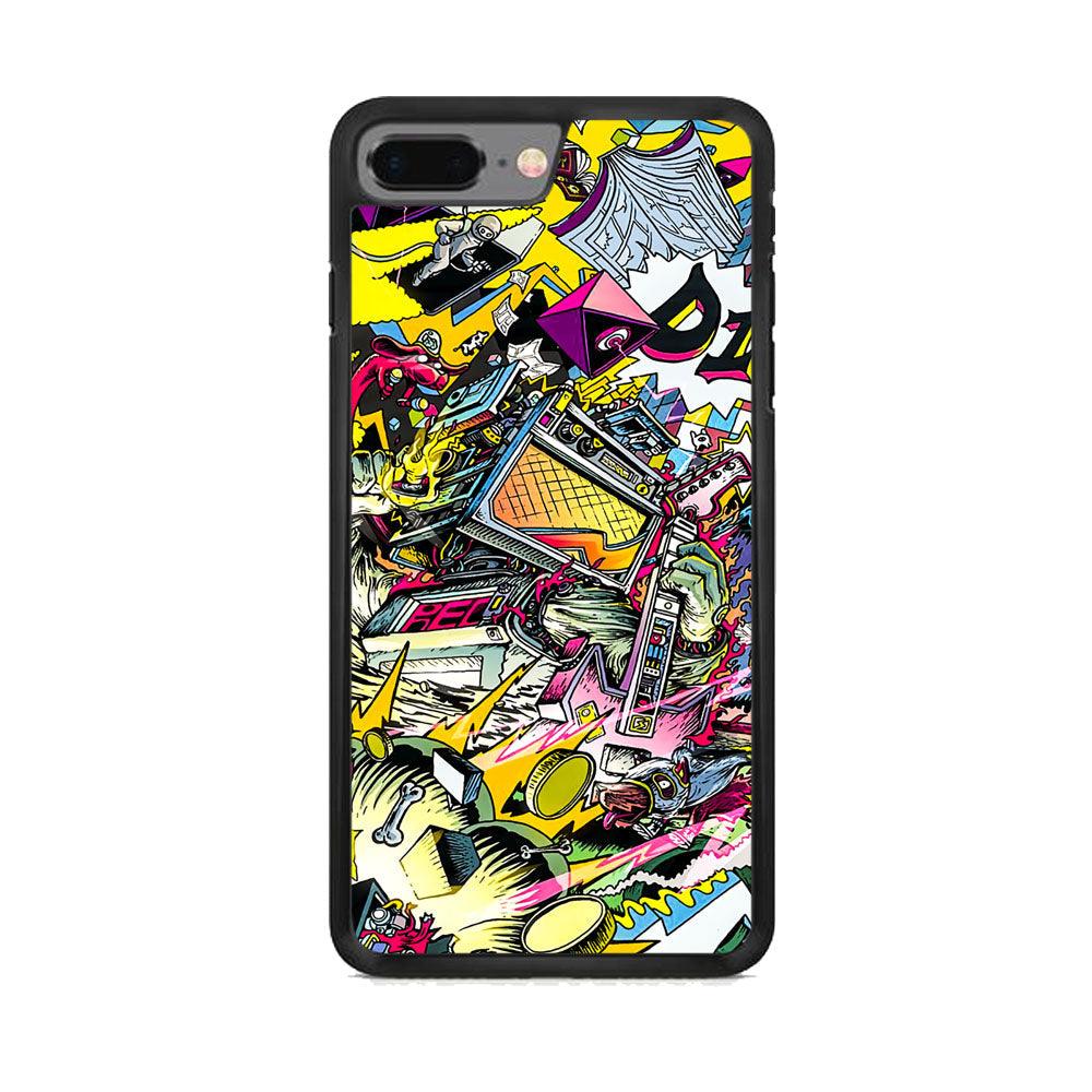 Doodle Box Toys iPhone 7 Plus Case-Rubber Black (2D Case)-Oxvistore